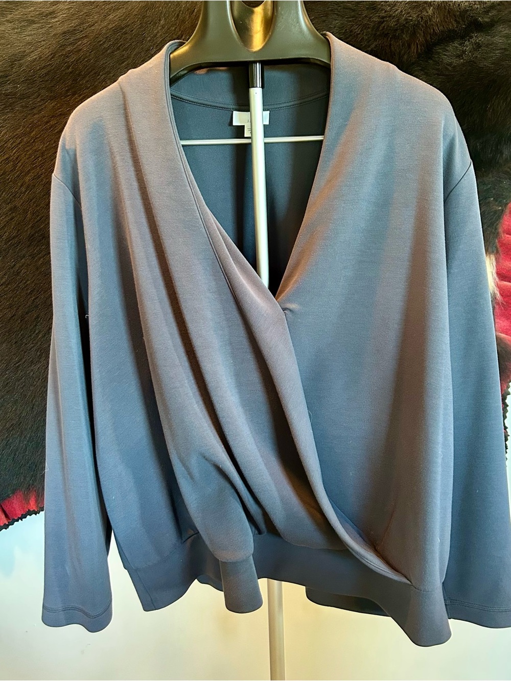J Jill Wrap Front Pull Over Top Luxurious Fabric Sz 3X EUC